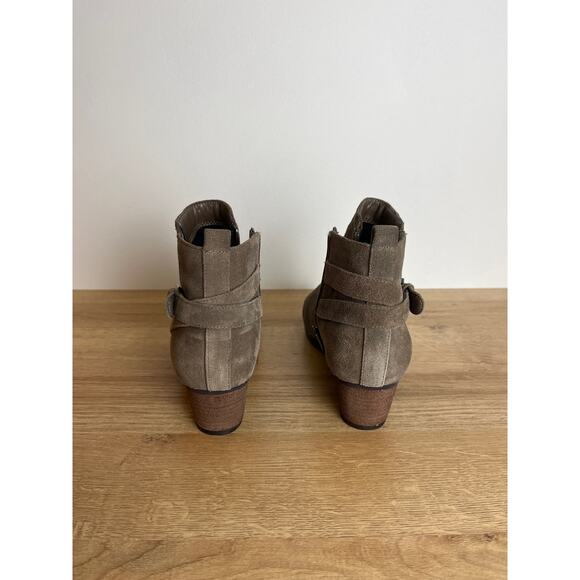 Blondo Waterproof Suede Ankle Boots Size 8M Dark Taupe Insulated Winter Booties - Picture 4 of 11